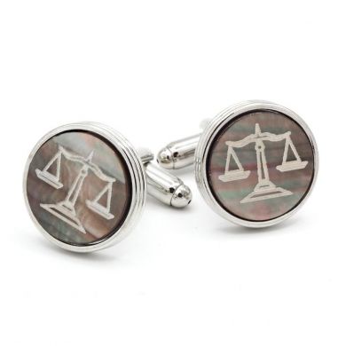 Smoked Mother Of Pearl Legal Scales Cufflinks