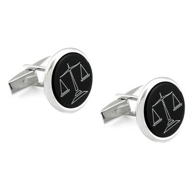 Legal Scales on Onyx Sterling Cufflinks