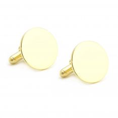 18Kt Gold Plated Round Engravable Cufflinks