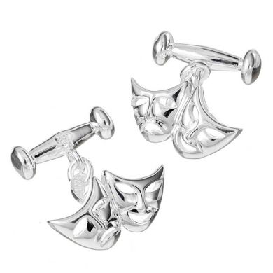Theatrical Sterling Comedy and Tragedy Cufflinks