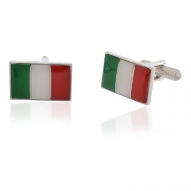 Domed Italian Flag Cufflinks