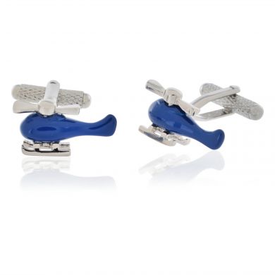 Blue Helicopter Cuff Links