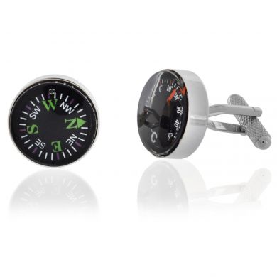 Silver Compass and Thermometer Cufflinks