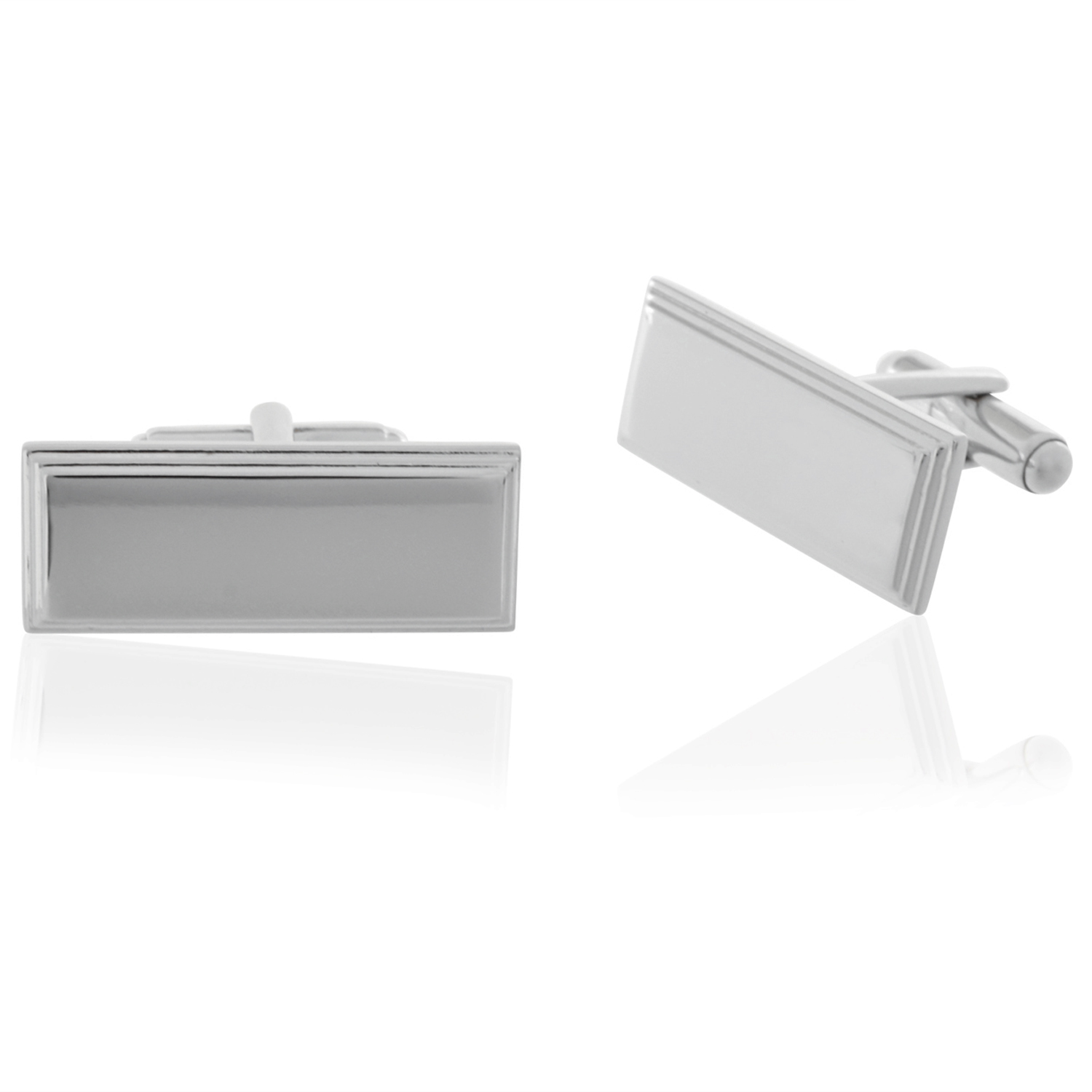 Long Sterling Engraveable Cufflink Cufflinks Depot