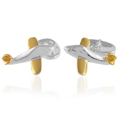 Two-Toned Airplane Cufflinks