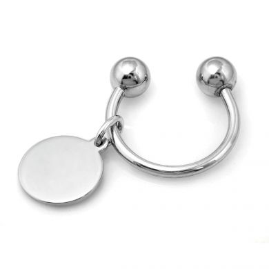 Sterling Silver Engravable Round Key Ring