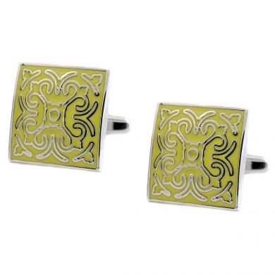 Yellow French Floral Cufflinks