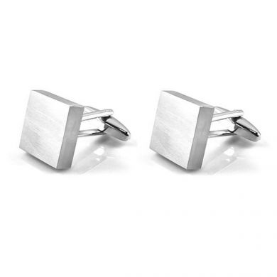 Classy Brushed Square Engraveable Cufflinks