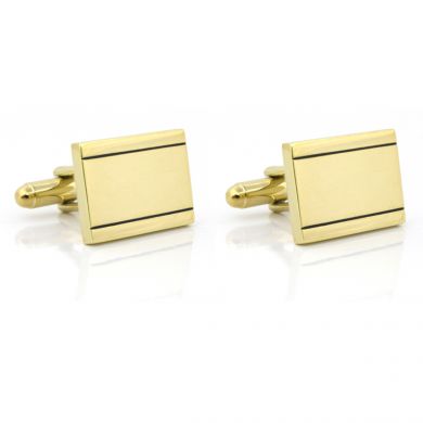 Gold Two Tone Engravable Cufflinks