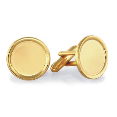 23 Karat Gold Ring Engraved Cuff Links