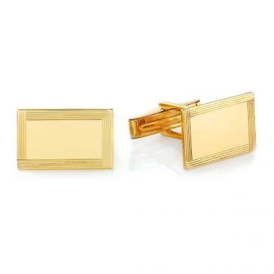 Gold Picture Frame Engraved Cuff Links