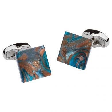 Ocean Colored Glass Cufflinks
