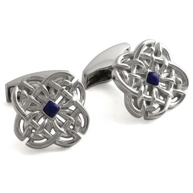 Silver And Lapis Celtic Stone Cufflinks