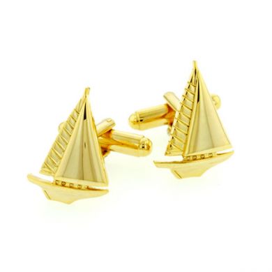 Gold Sailboat Cufflinks