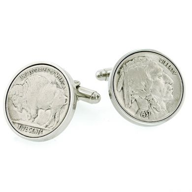 Authentic Buffalo Nickel Coin Cufflinks
