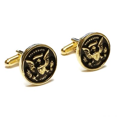 Rounded Gold Tone Eagle Cufflinks
