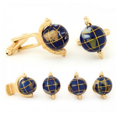 Spinning Globe Stud Set in Gold