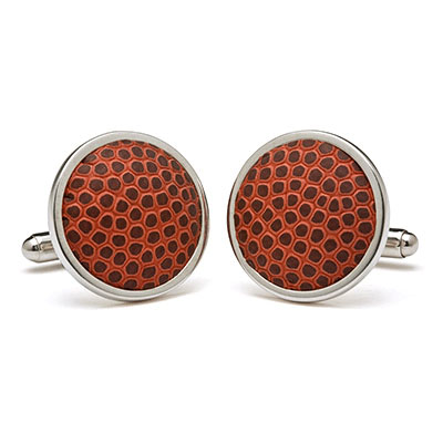 basketball leather cufflinks