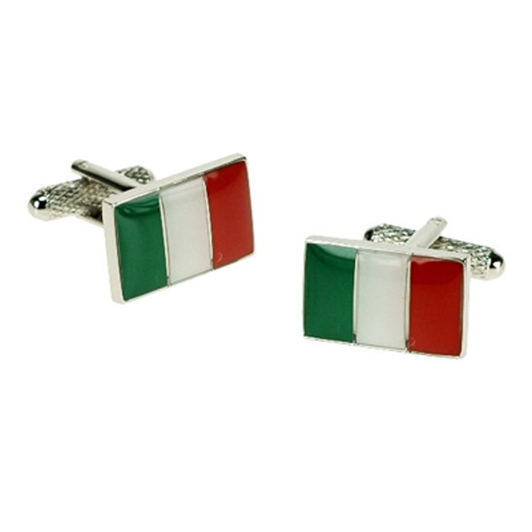 Italian Flag Cuff Links Set Embossed CufflinksDepot