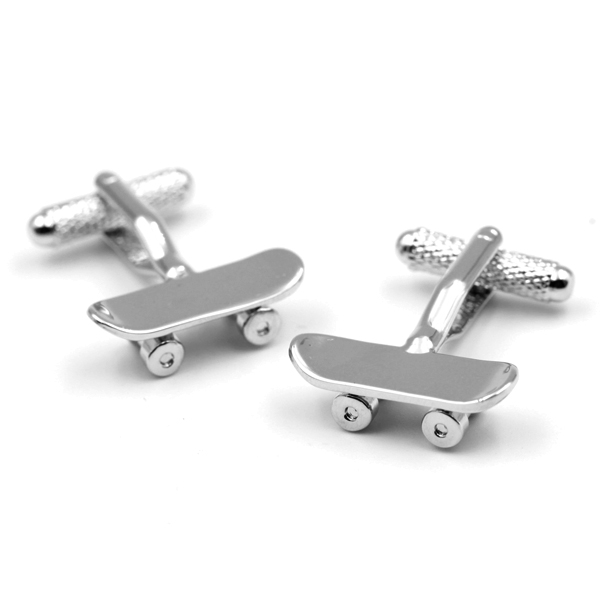 Polished Skateboard Cufflinks Cufflinks Depot