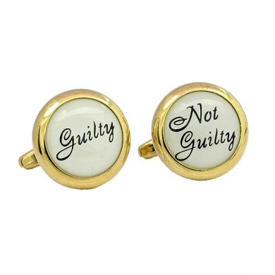 Gold Guilty Not Guilty Cufflinks