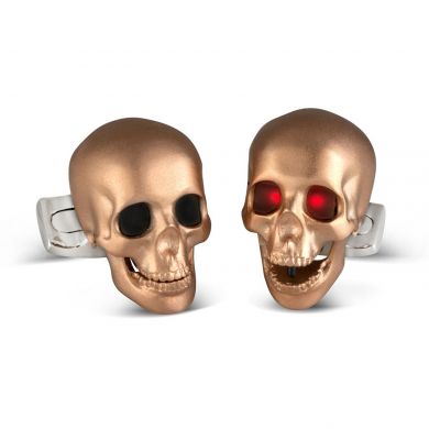 Rose Gold Skull Cufflinks With LED Eyes