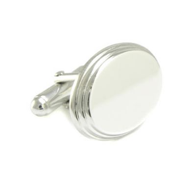 Oval Stepped Engraveable Cufflinks Oval Stepped Engraveable Cufflinks