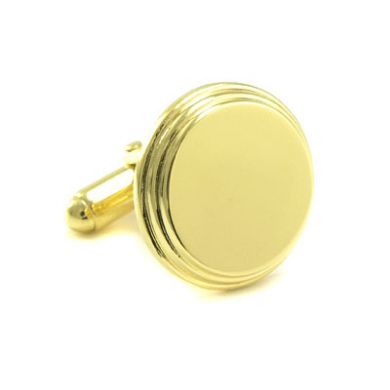 Gold Round Engraveable Border Cufflinks Gold Round Engraveable Border Cufflinks