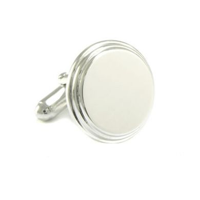 Sterling Step Border Engraveable Cufflinks Sterling Step Border Engraveable Cufflinks