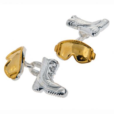 Two-Toned Snowboarder Cufflinks