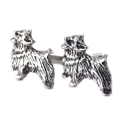 Sterling Terrier Cufflinks