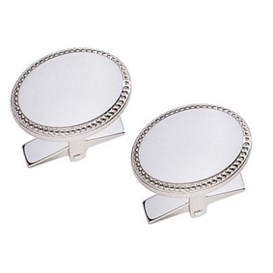 Oval Roped Engraveable Cufflinks Oval Roped Engraveable Cufflinks