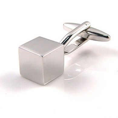 Small Silver Cube Engraveable Cufflinks