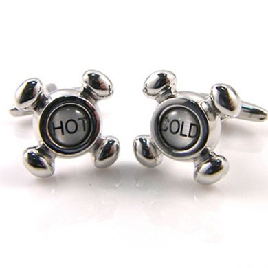 Hot and Cold Faucet Cufflinks