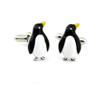 Enameled Penguin Cufflinks