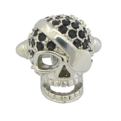 Black Crystal Pirate Skull Cufflinks