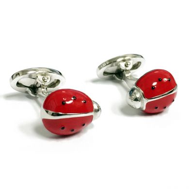 Bright Red Ladybug Cufflinks