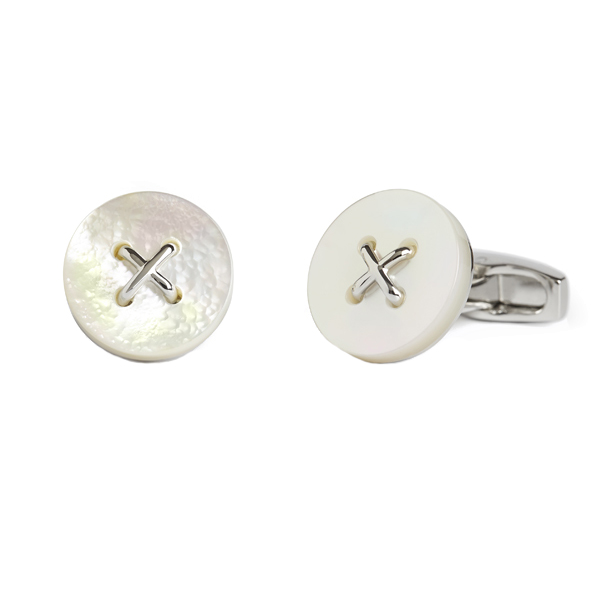 Pearl White Button Cufflinks Cufflinks Depot