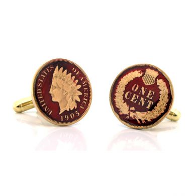 Red Indian Head Penny Cufflinks