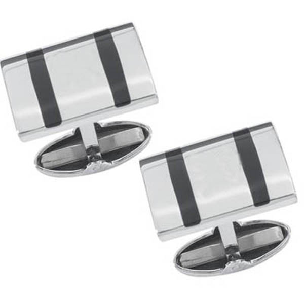 Black Ribbed Cufflinks Cufflinks Depot