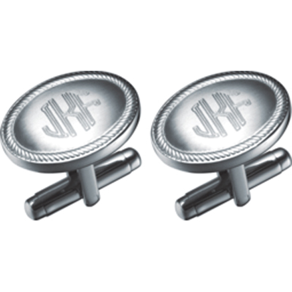 Oval Engraved Cufflinks Cufflinks Depot