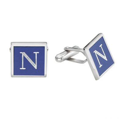 Engravable Blue Square Cufflinks Engravable Blue Square Cufflinks