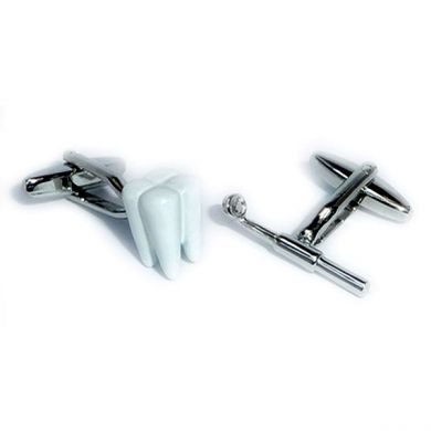 Tooth and Dentist Mirror Cufflinks
