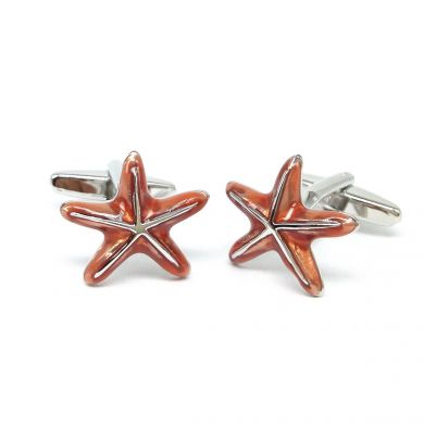 Orange Starfish Cufflinks