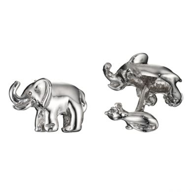 Sterling Elephant and Mouse Cufflinks