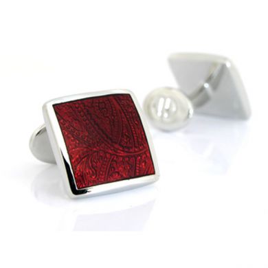 Sterling Wine Paisley Cuff Links