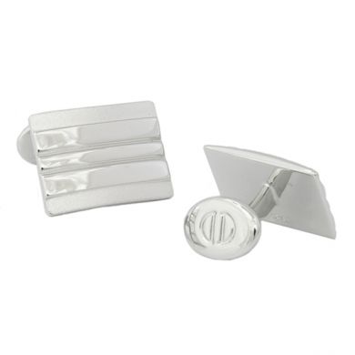 Sterling Lined Rectangle Cufflinks