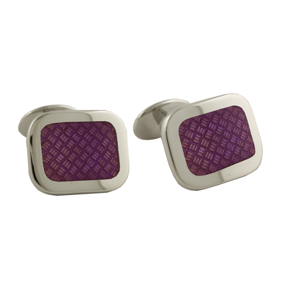 Sterling Purple Textured Cufflinks Cufflinks Depot