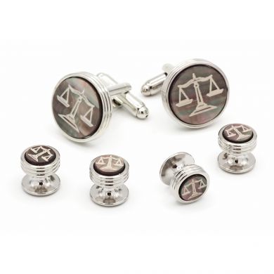 Smoked Mother Of Pearl Legal Scales Stud Set