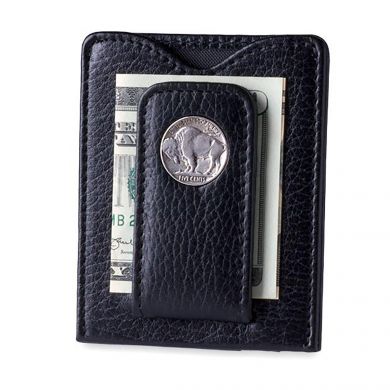 Buffalo Nickel Money Clip Black Wallet